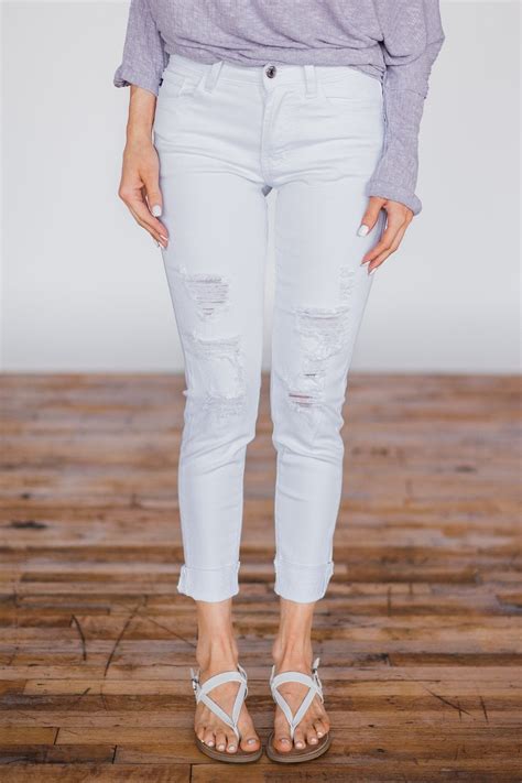 affordable off white distressed jeans